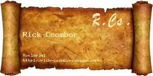 Rick Csombor névjegykártya